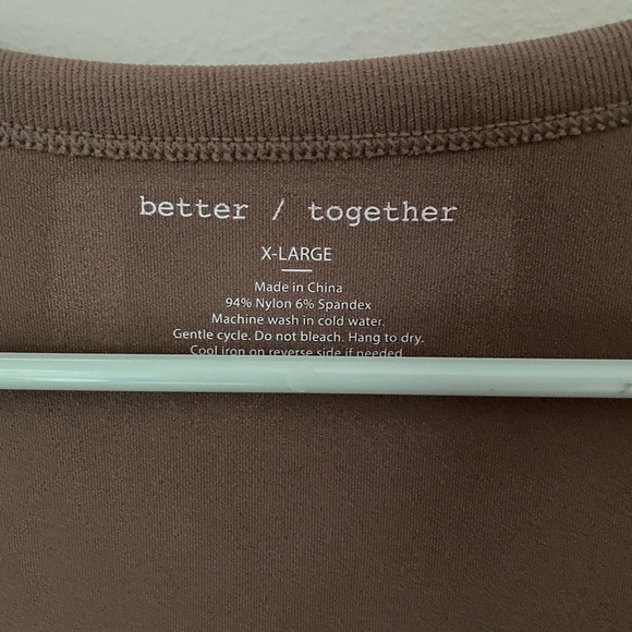 Better / Together  Tan Long Sleeve Cropped Athletic Top Size XL - Picture 2 of 5